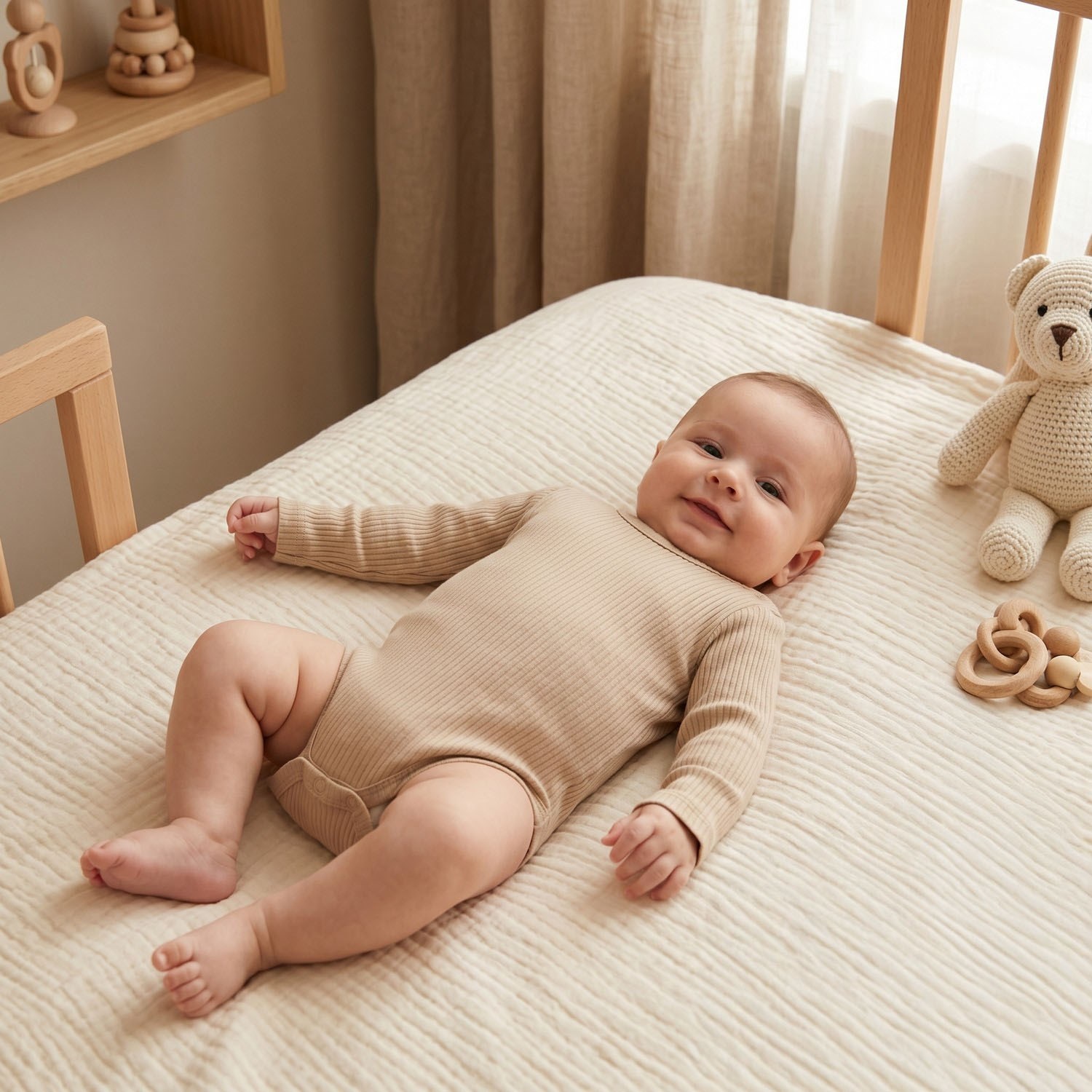 Tiffany Baby Organik Theme Uzun Kol Çıtçıtlı Body 88011