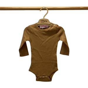 Tiffany Baby Organik Theme Uzun Kol Çıtçıtlı Body 88011 Hardal