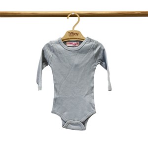 Tiffany Baby Organik Theme Uzun Kol Çıtçıtlı Body 88011 Mavi