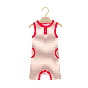 Tiffany Baby Organik Theme Askılı Cepli Rompy 88021 Kırmızı