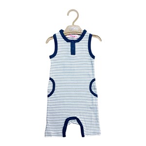 Tiffany Baby Organik Theme Askılı Cepli Rompy 88021 Lacivert