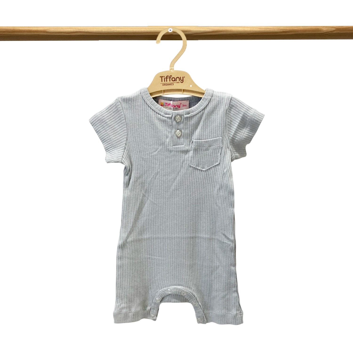 Tiffany Baby Organik Theme Cepli Kısa Rompy 88026 Mavi