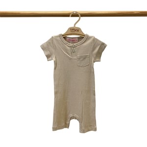 Tiffany Baby Organik Theme Cepli Kısa Rompy 88026 Toprak