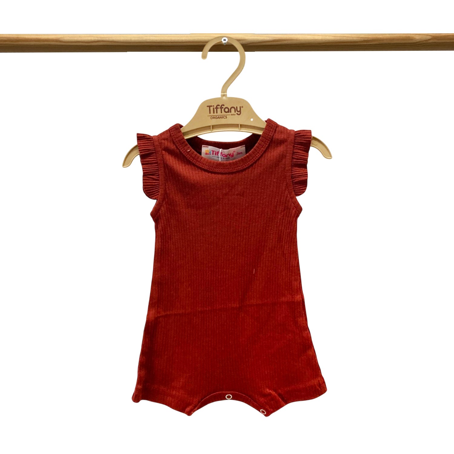 Tiffany Baby Organik Theme Fırfırlı Rompy 88089 Bordo