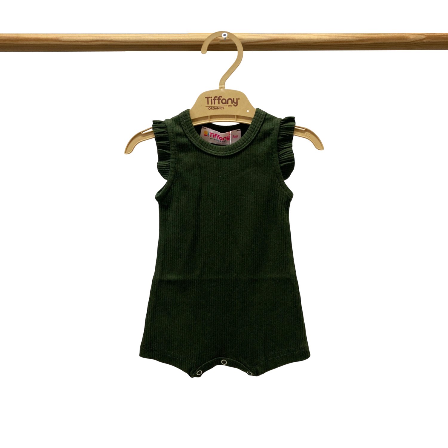 Tiffany Baby Organik Theme Fırfırlı Rompy 88089 Koyu Yeşil