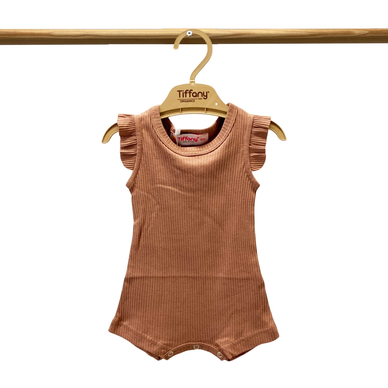 Tiffany Baby Organik Theme Fırfırlı Rompy 88089 Şeftali