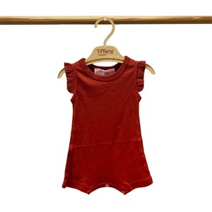 Tiffany Baby Organik Theme Fırfırlı Rompy 88089 Bordo