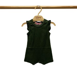 Tiffany Baby Organik Theme Fırfırlı Rompy 88089 Koyu Yeşil