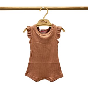 Tiffany Baby Organik Theme Fırfırlı Rompy 88089 Şeftali