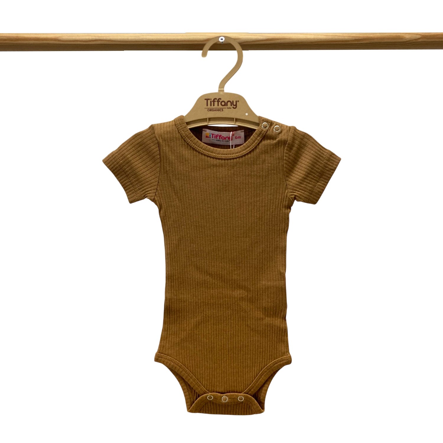 Tiffany Baby Organik Theme Kısa Kol Çıtçıtlı Body 89008 Tarçın