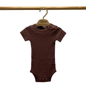 Tiffany Baby Organik Theme Kısa Kol Çıtçıtlı Body 89008 Kiremit