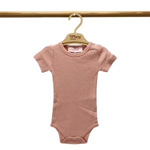 Tiffany Baby Organik Theme Kısa Kol Çıtçıtlı Body 89008 Pembe