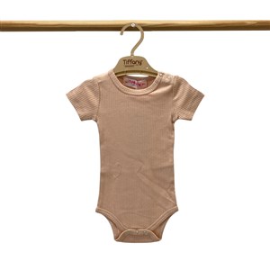 Tiffany Baby Organik Theme Kısa Kol Çıtçıtlı Body 89008 Şeftali