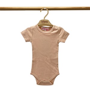 Tiffany Baby Organik Theme Kısa Kol Çıtçıtlı Body 89008 Somon