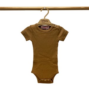 Tiffany Baby Organik Theme Kısa Kol Çıtçıtlı Body 89008 Tarçın