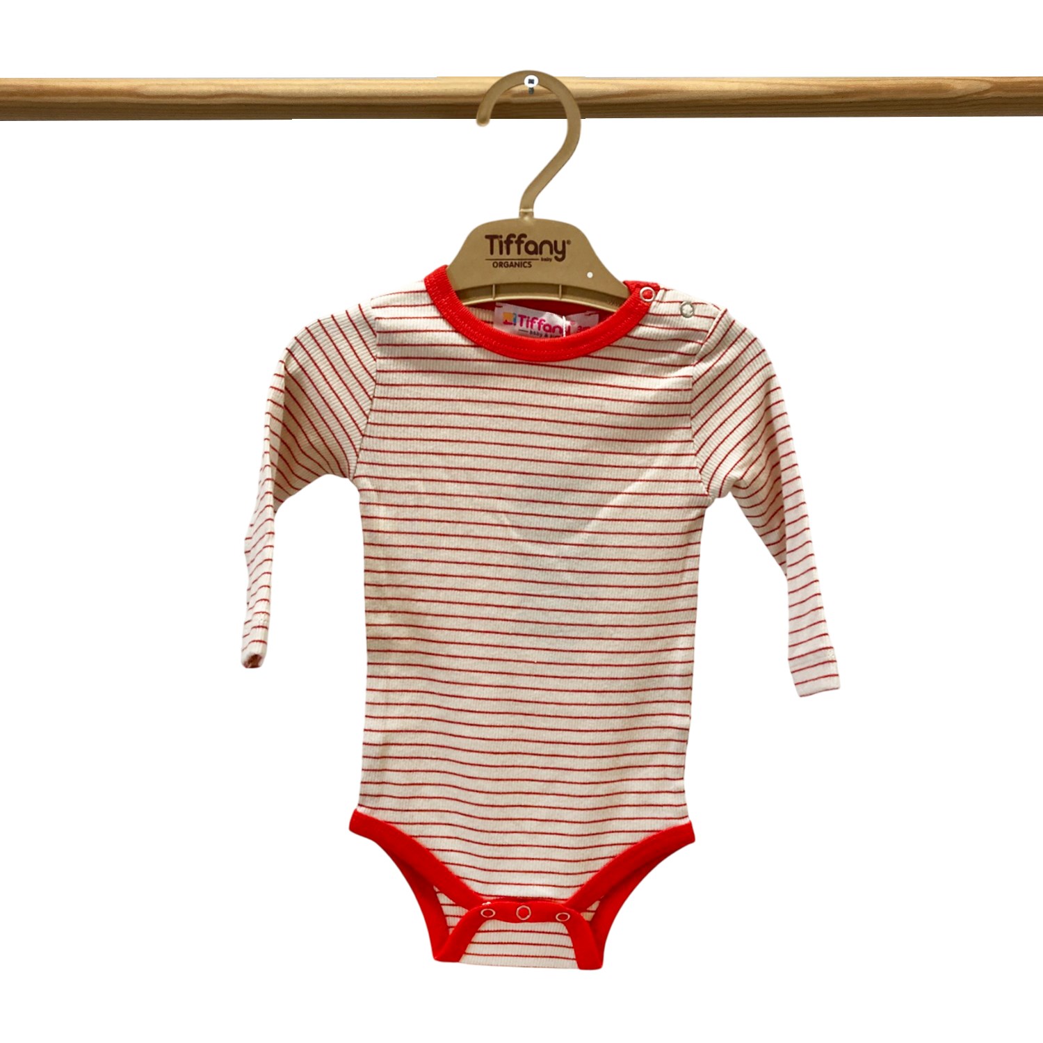 Tiffany Baby Organik Theme Uzun Kol Çizgili Body 89011 Kırmızı