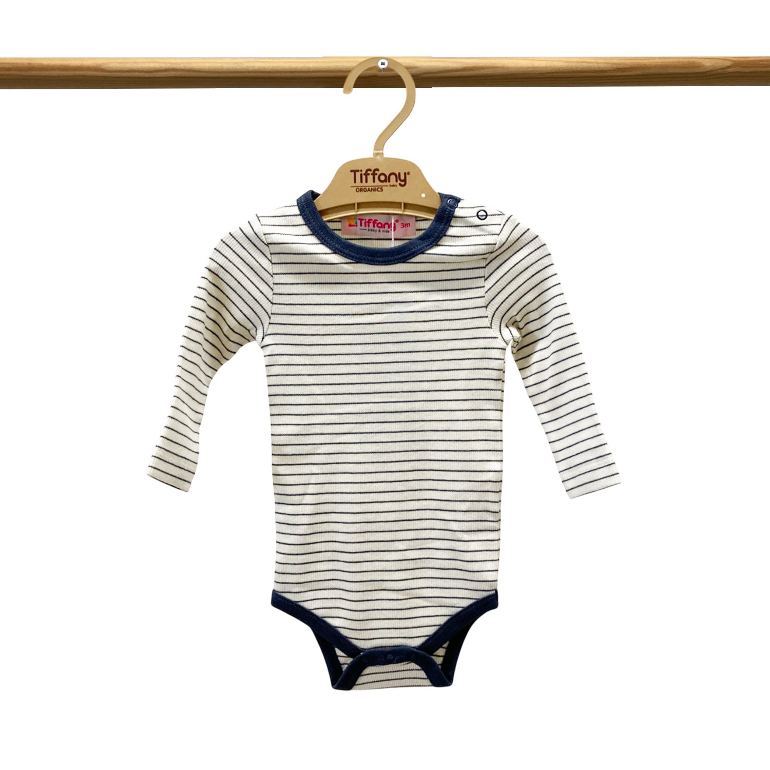 Tiffany Baby Organik Theme Uzun Kol Çizgili Body 89011 Saks