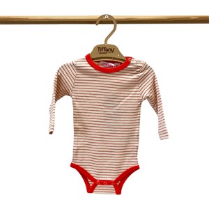 Tiffany Baby Organik Theme Uzun Kol Çizgili Body 89011 Kırmızı