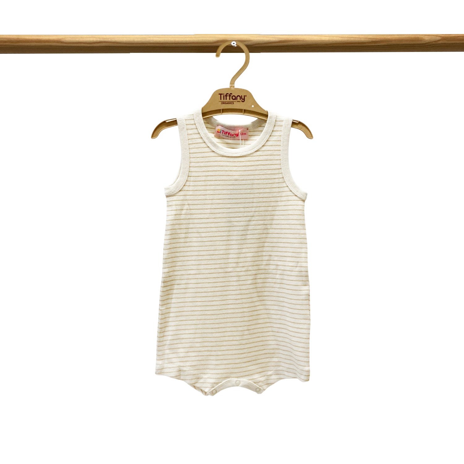 Tiffany Baby Modal Organik Theme Çizgili Rompy 89026 Bej