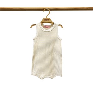 Tiffany Baby Modal Organik Theme Çizgili Rompy 89026 Bej