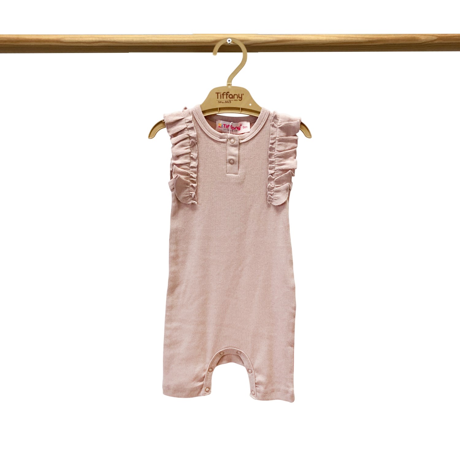 Tiffany Baby Organik Theme Fırfırlı Düğmeli Modal Pembe