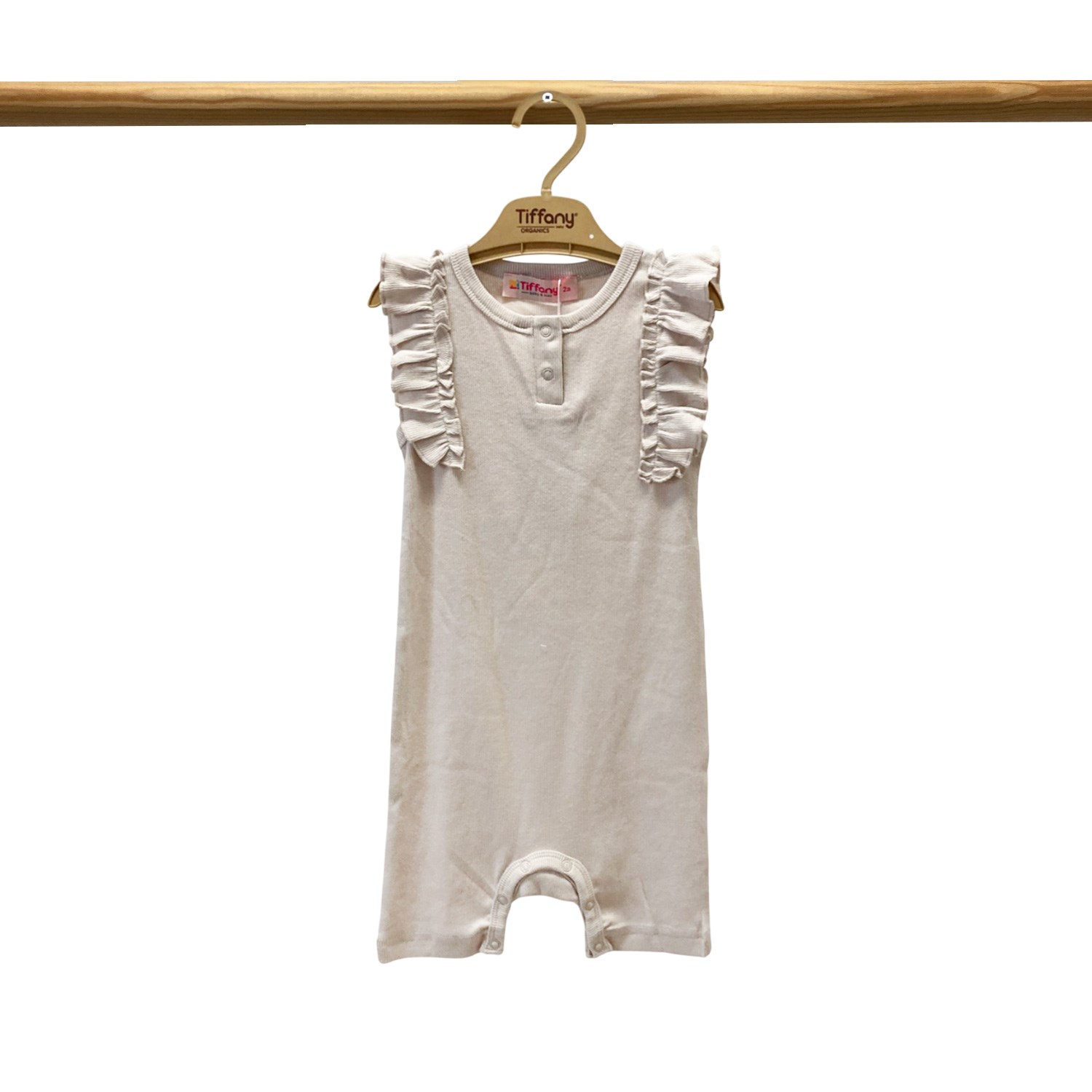 Tiffany Baby Organik Theme Fırfırlı Düğmeli Modal Pudra