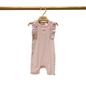 Tiffany Baby Organik Theme Fırfırlı Düğmeli Modal Pembe
