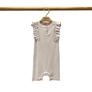 Tiffany Baby Organik Theme Fırfırlı Düğmeli Modal Pudra