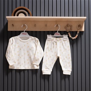 Tiffany Baby Pear Jakarlı Theme 2'li Takım 40012 Ekru