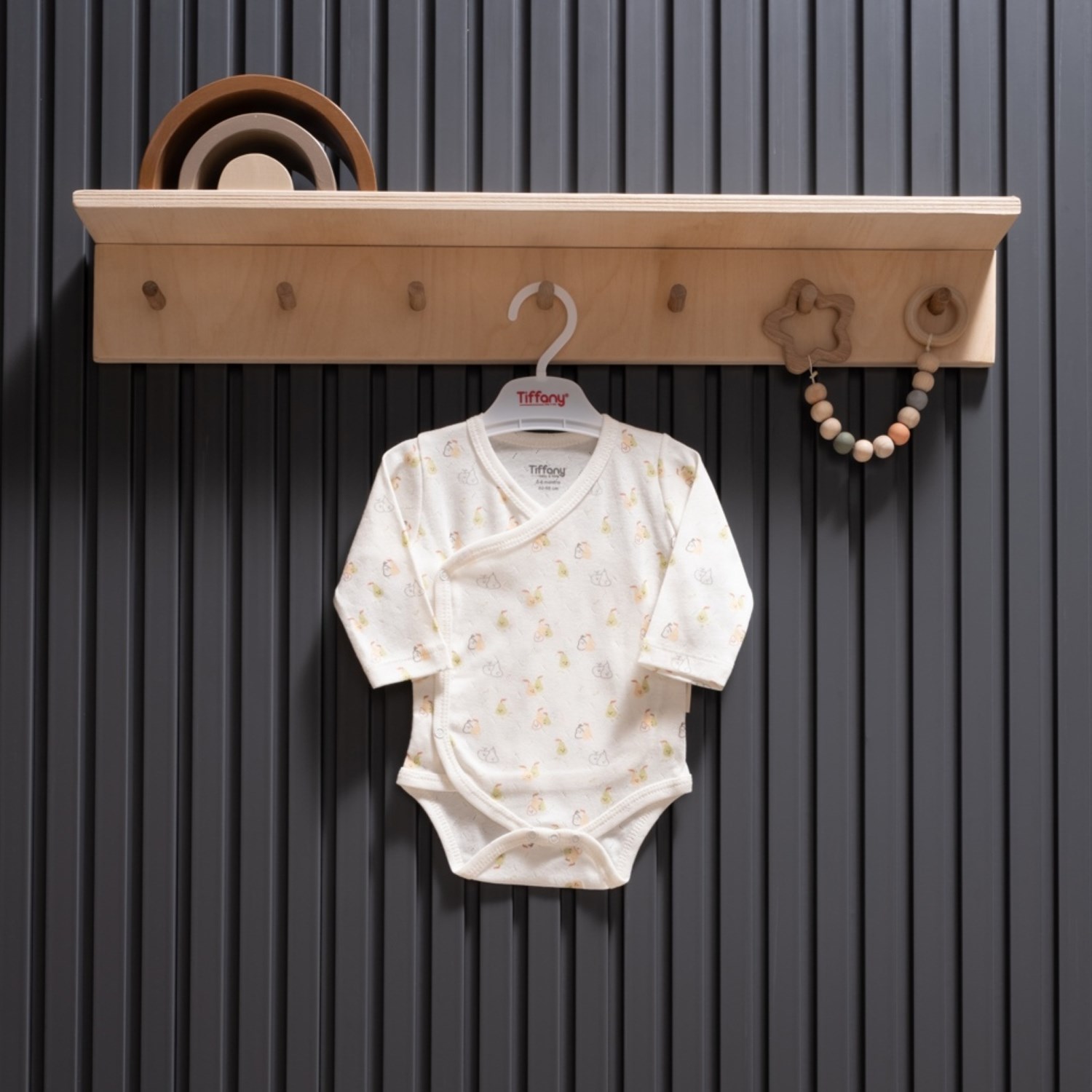 Tiffany Baby Pear Jakarlı Theme Kruvaze Body 40022 Ekru