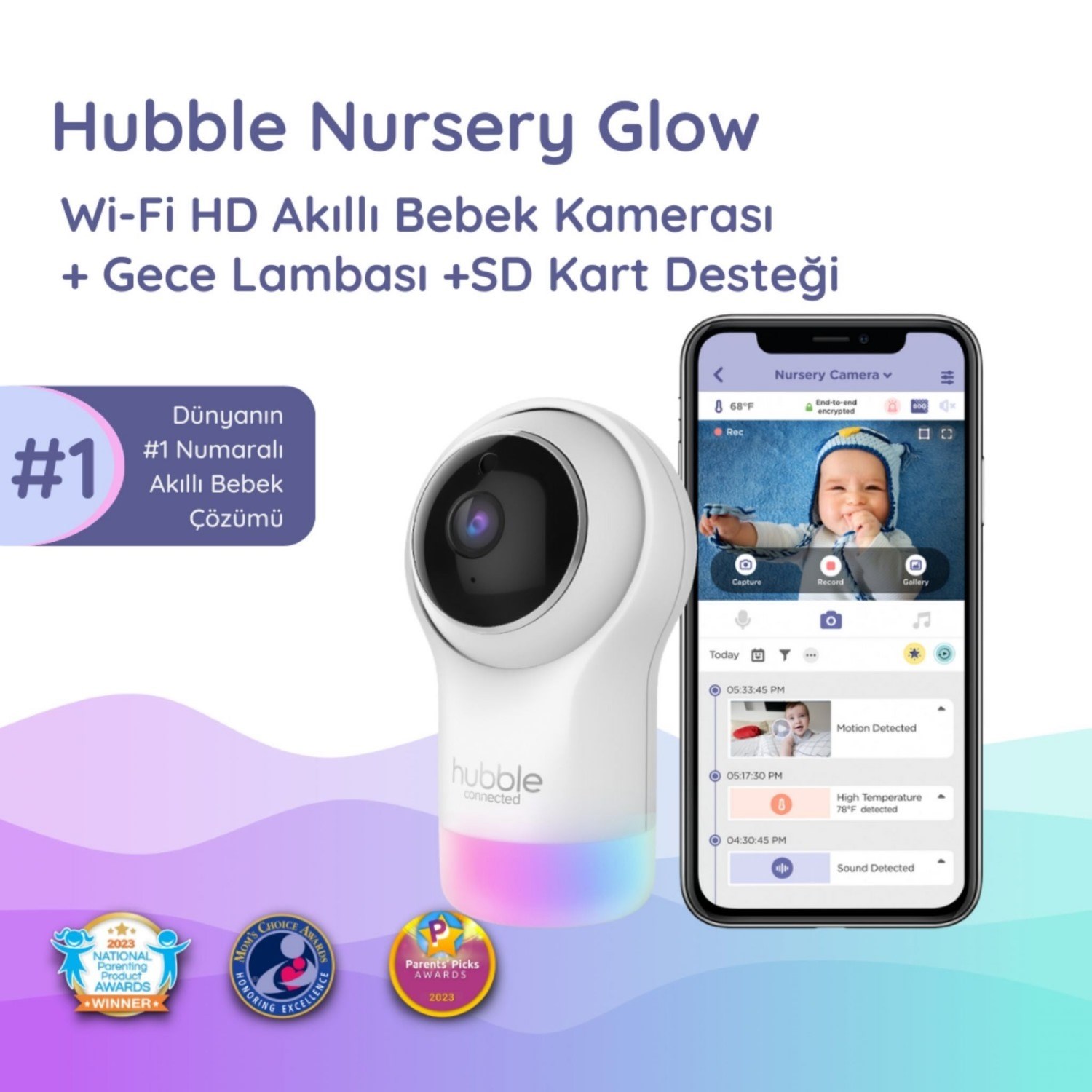 Hubble Glow Full HD Wifi Bebek Kamerası HBL15 