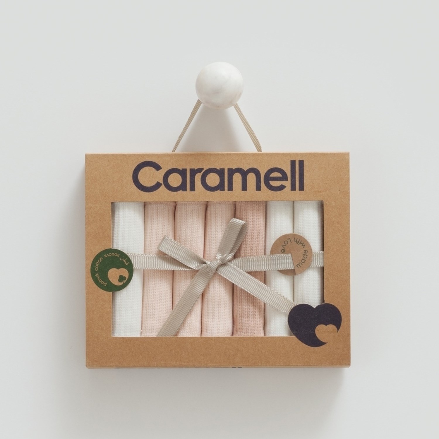 Caramell Romantic Color 7'li Bebek Penye Mendili 1287 Somon