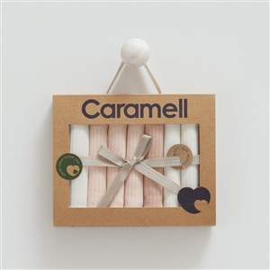 Caramell Romantic Color 7'li Bebek Penye Mendili 1287 Somon