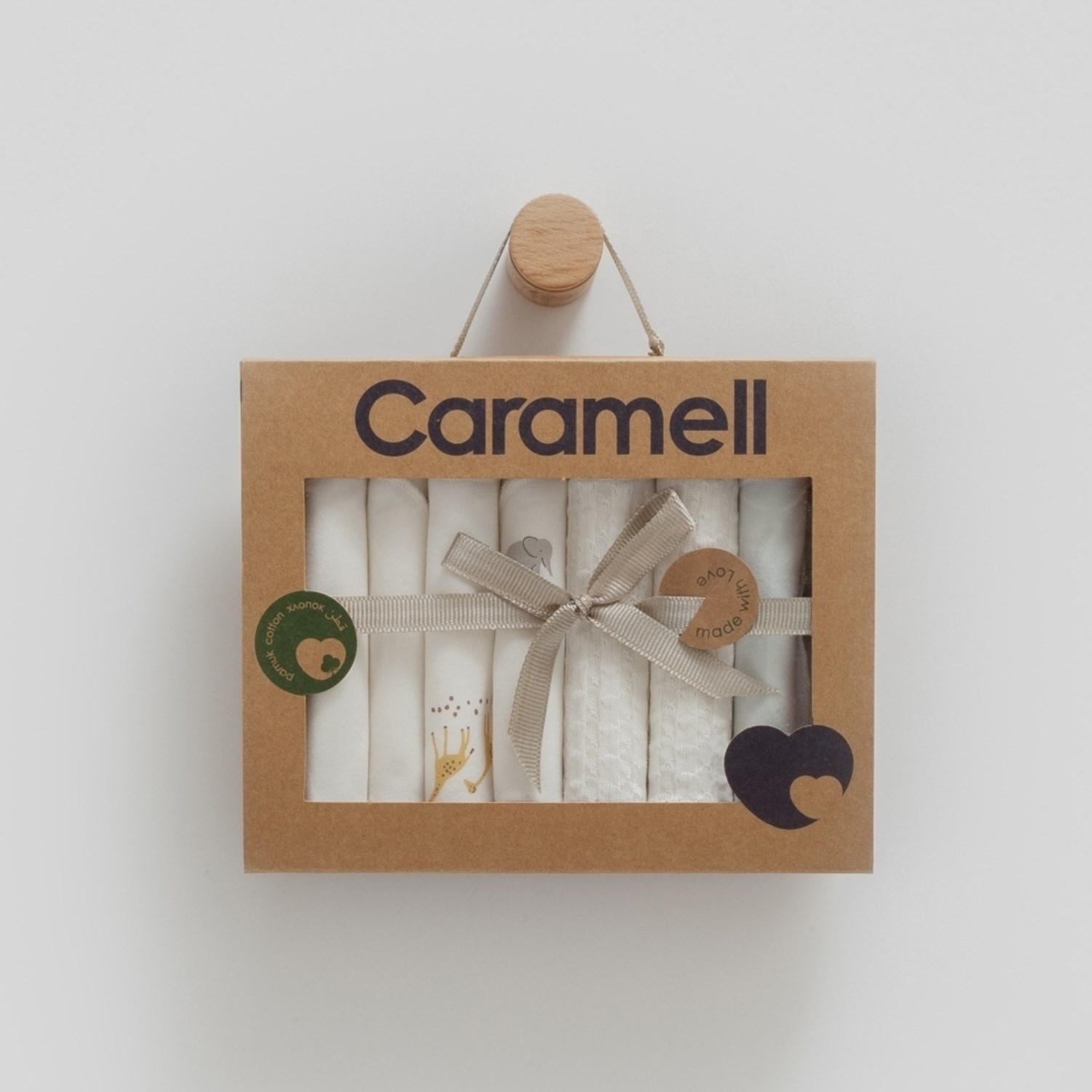 Caramell Safari Time 7'li Bebek Penye Mendili 1373 Ekru
