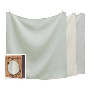Caramell Basic Müslin Bebek Battaniye 75x75 Cm 2152 Koyu Yeşil