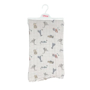 Tiffany Baby Baskılı Müslin Bebek Battaniyesi 79080 Gri