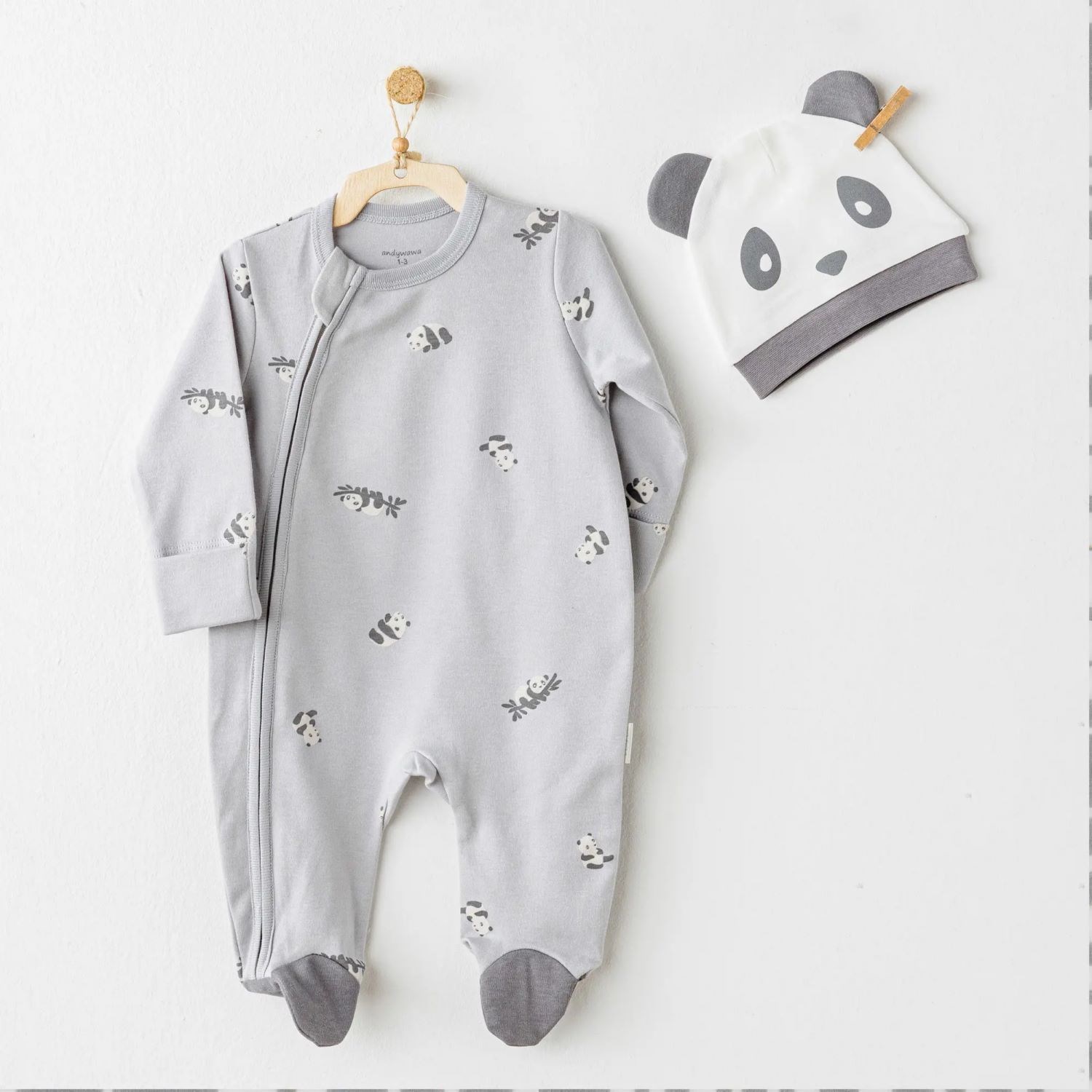 Andywawa Bebek Tulum Takım AC26023 Gri