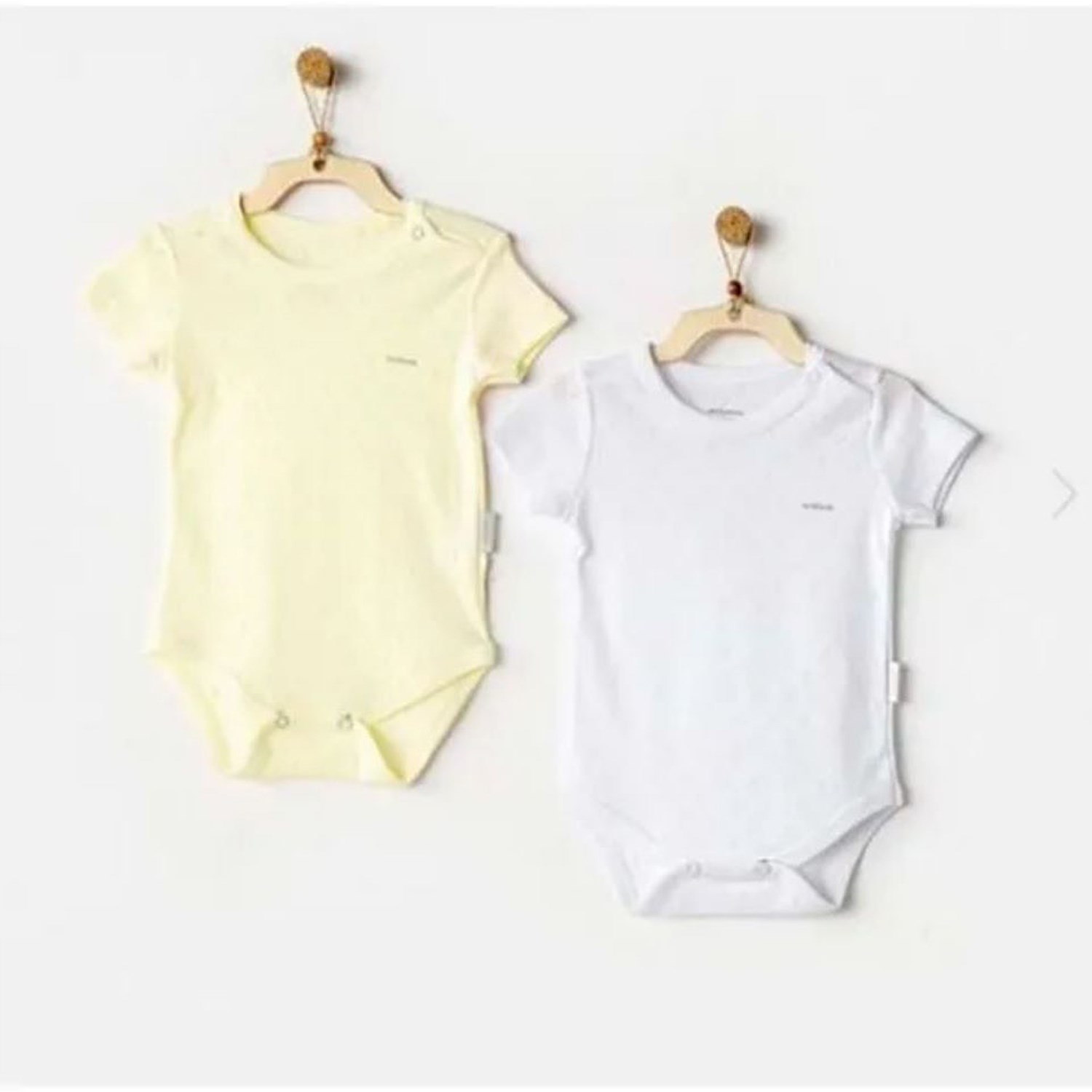 Andywawa Jacquard Basic 2'li Body AC25554 Sarı-Beyaz