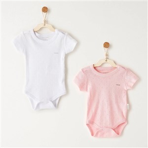 Andywawa Jacquard Basic 2'li Body AC25554 Beyaz-Pembe