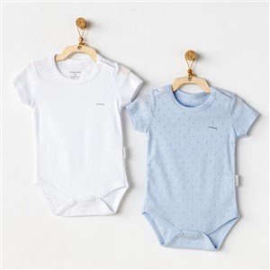 Andywawa Jacquard Basic 2'li Body AC25554 Mavi-Beyaz