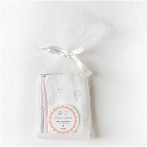 Andywawa 5'li Bebek Ağız Mendili 25x25 CM AC25641 Ekru
