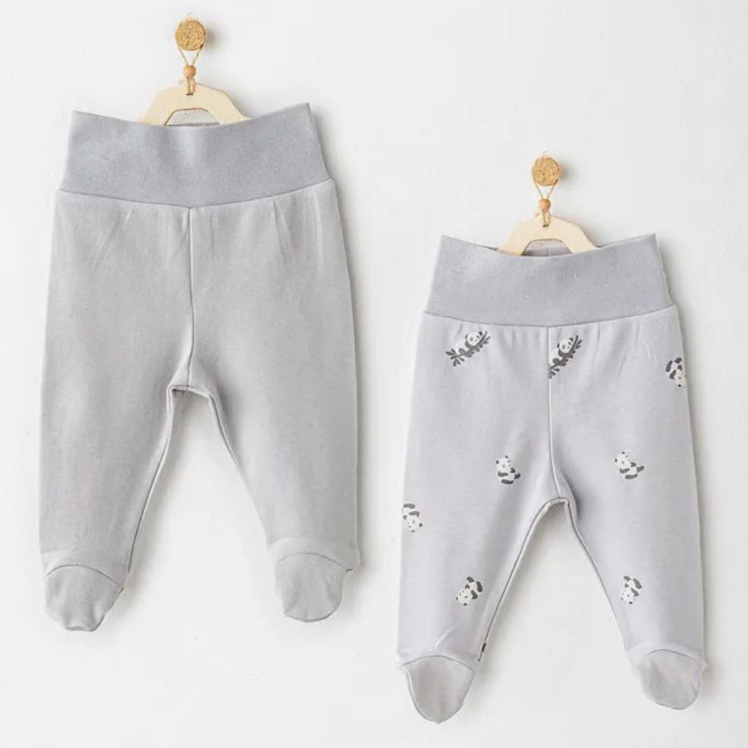 Andywawa 2'li Bebek Patikli Pantolon AC26034 Gri