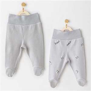 Andywawa 2'li Bebek Patikli Pantolon AC26034 Gri