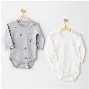 Andywawa 2'li Bebek Body AC26036 Gri