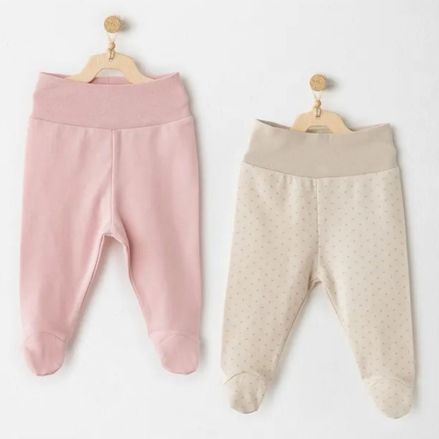 Andywawa 2'li Bebek Patikli Pantolon AC26046 Pembe
