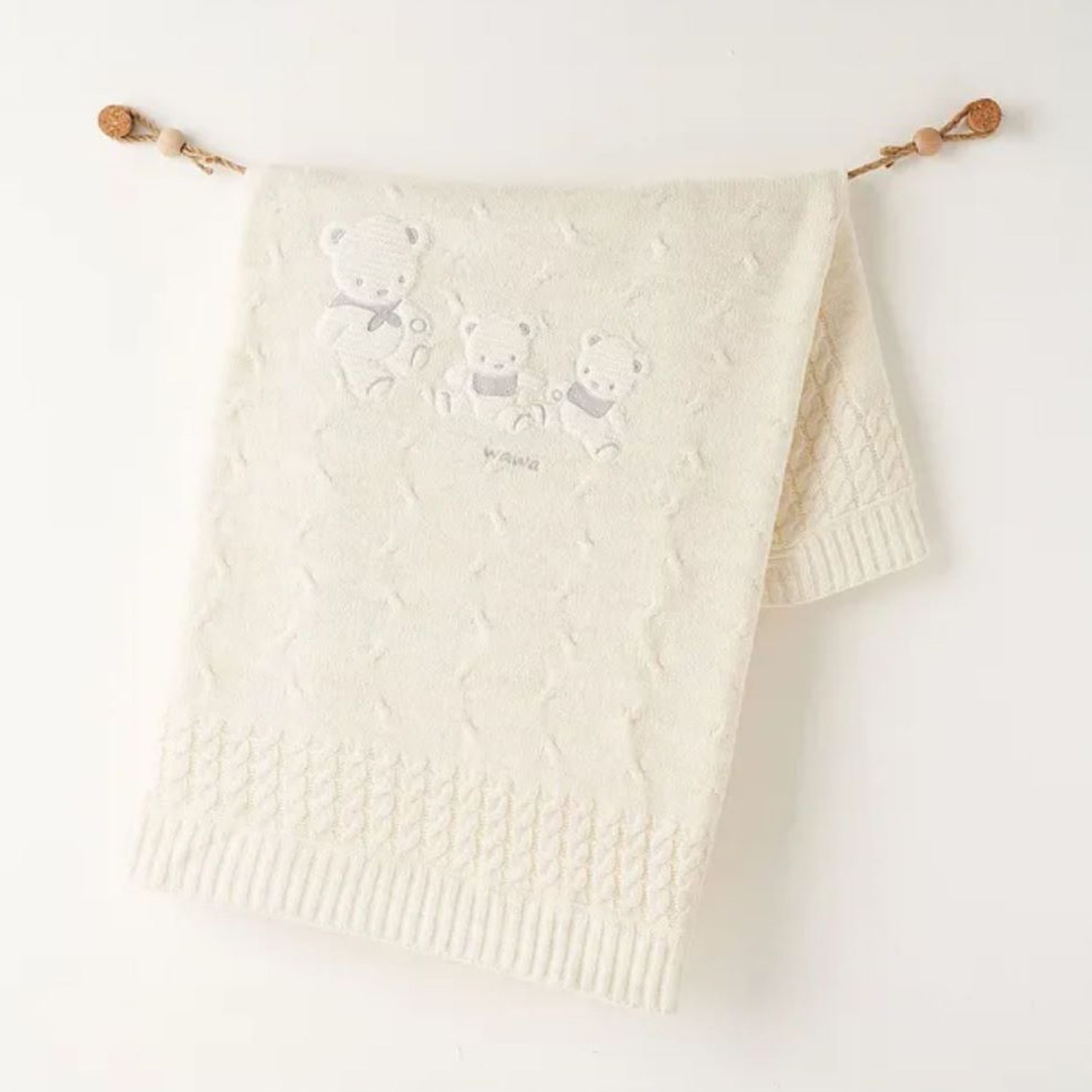 Andywawa Bebek Triko Battaniye 85x100 CM AC26341 Ekru