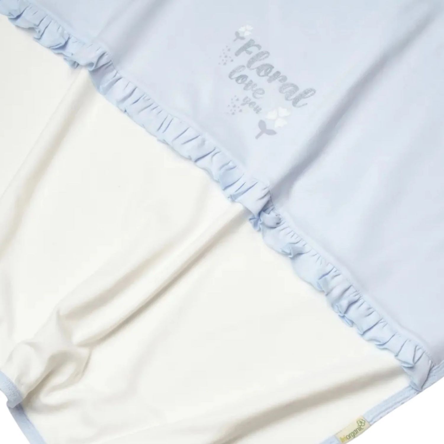 Biorganic Love Floral Bebek Battaniye 85x90 CM 64733 Ekru-Lila