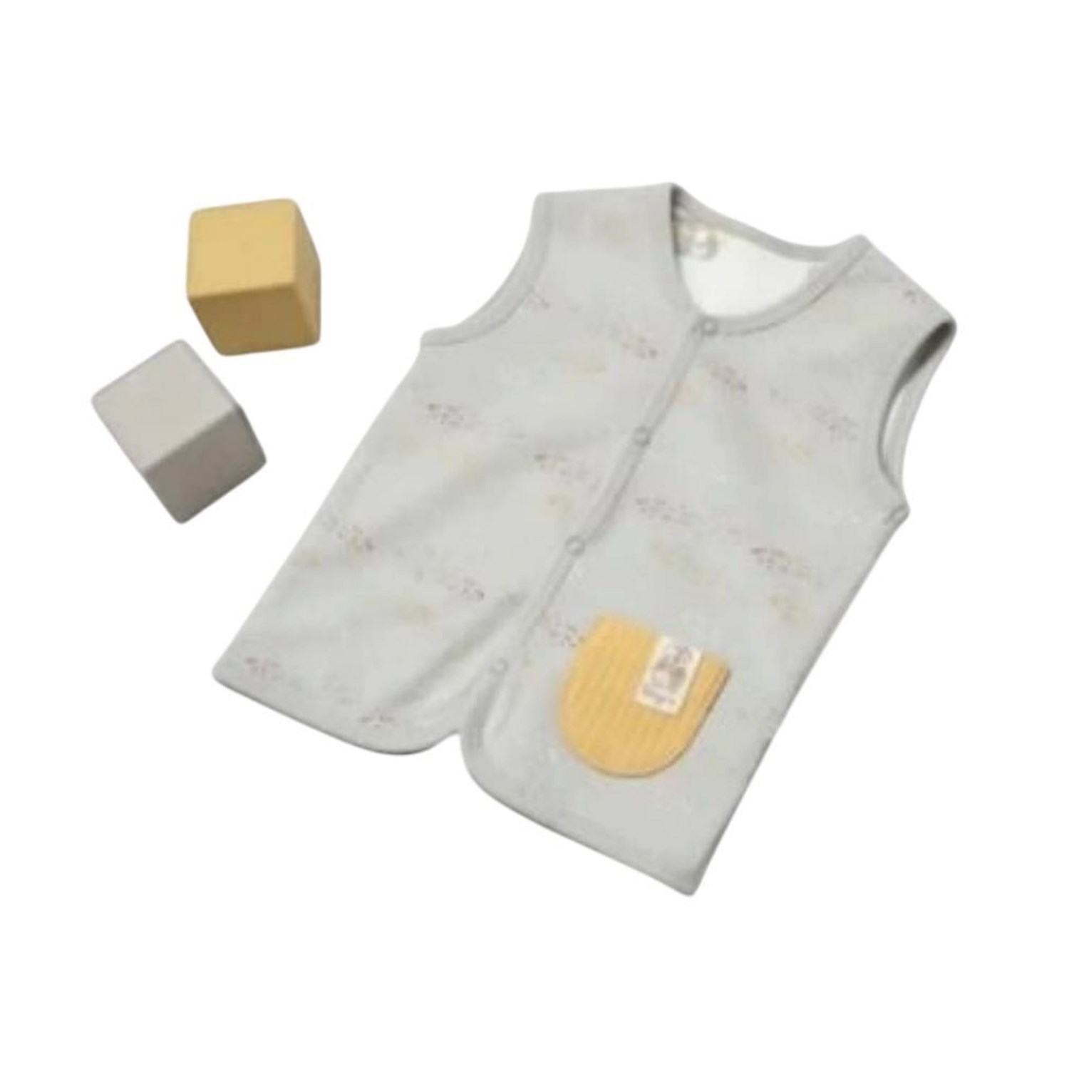 Biorganic Bebek Yelek 61511 Ekru-Gri