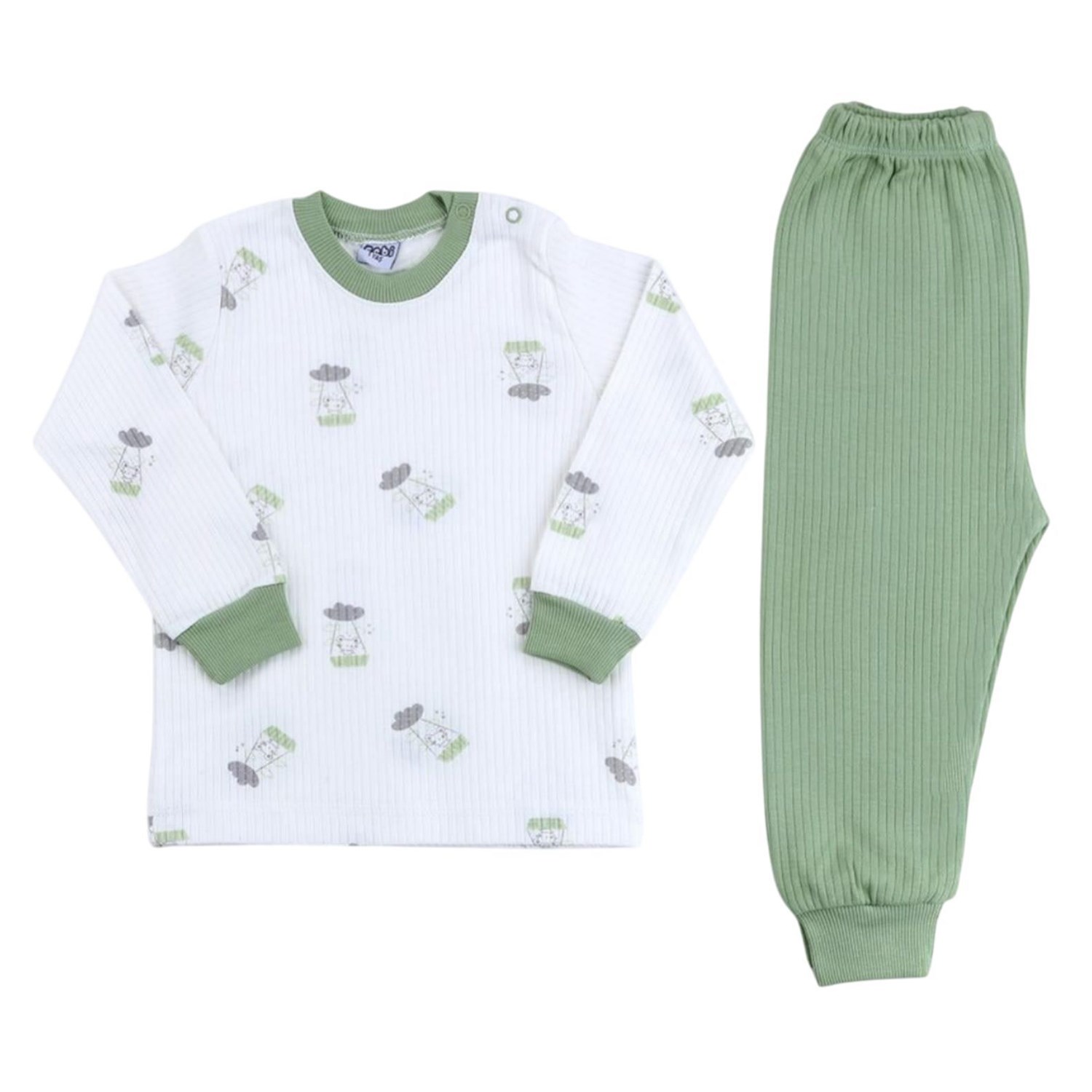Sebi Bebe Paraşüt Pijama Takım 9158 Mint