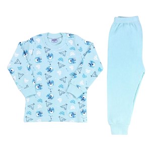 Sebi Bebe Kızıldereli Ayıcık Pijama Takımı 9146 Mint